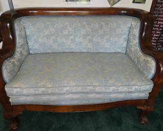 Gorgeous Antique Parlor Set in Beautiful Mahogany Wood - All three pieces in Mint Condition!
