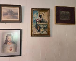 Antique Wall Decor - Jesus - Fountain Painting 