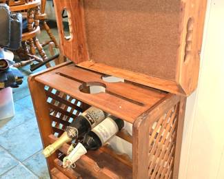 Antique Wine Rack - Wooden Serving Tray