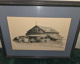 "The Old Farmhouse" Signed Sketch by Michael