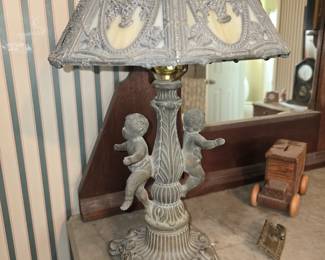 Antique Bronze Angel Lamp