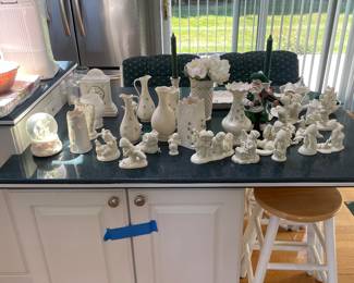 Irish Belleek pieces and snowbabies