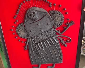 Carlomagno Pedro Martinez barro negro figure, framed 