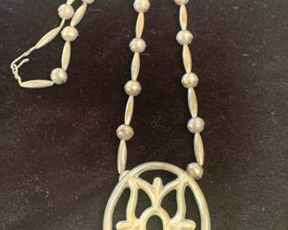 Vintage sterling Native American sandcast pendant