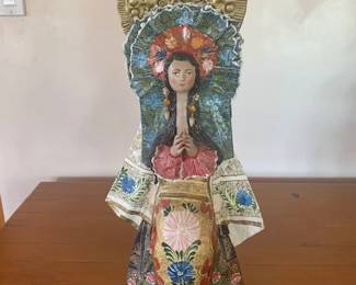 Peruvian 'long neck virgin' figure, artist unknown