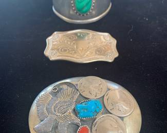 Vintage Mexico malachite cuff