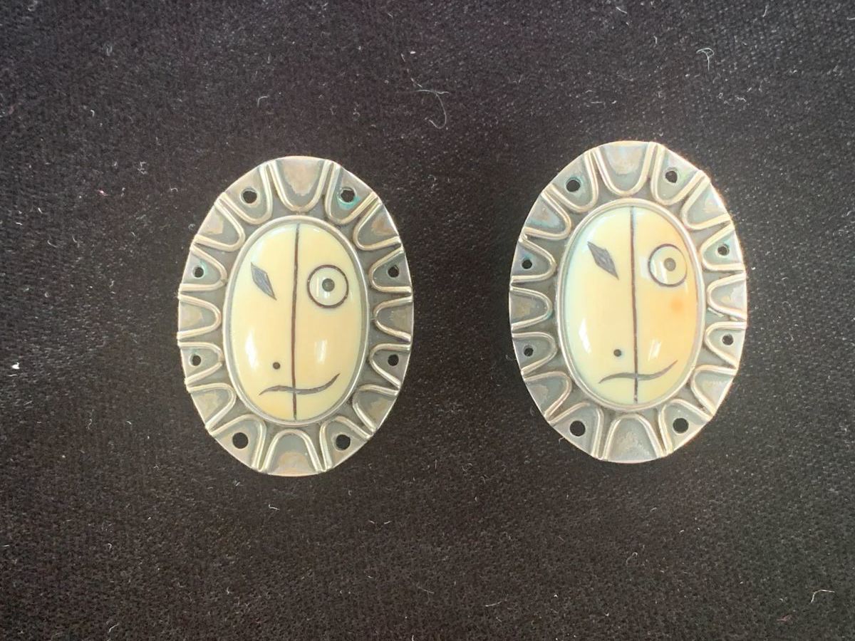 Denise Wallace sterling clip earrings