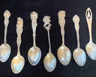 Antique sterling souvenir spoons