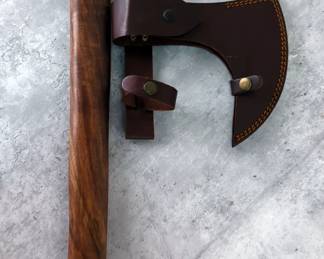 Hand Forged Viking Style Beard Axe, 5" Blade Length, 21" Handle, With Leather Sheath