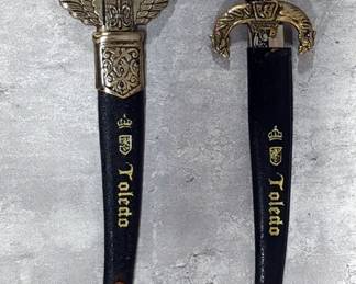 Toledo Ornate Sword Styled Letter Openers, Approx 9" Total Length, Qty 2