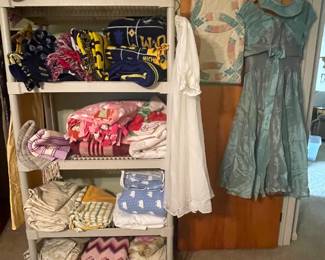 Linens and vintage clothing 