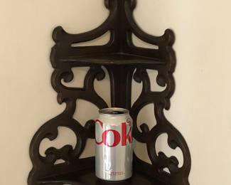 Vintage wooden corner shelf (18”H, 6”D)