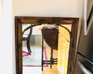 Old rectangular mirror with gilt frame (15” x 39”)