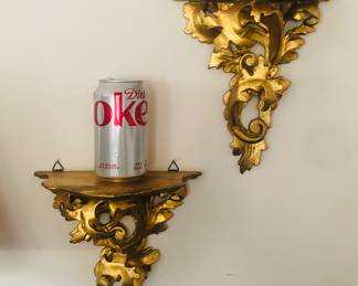Pair of gilt Italian wall shelves
