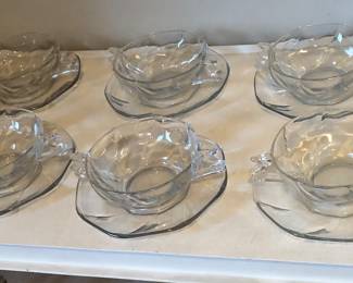 Heisey Twist cream soups with lightning bolt handles