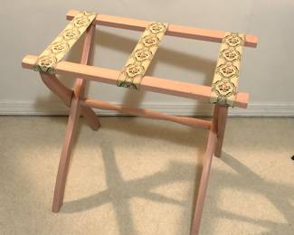 Vintage pink folding luggage rack