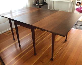 Mahogany dropleaf dining table (as shown: 70”L, 44”D, 30”H)
