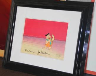 Flintstones Production Cel Signed by Bill Hanna & Joe Barbera