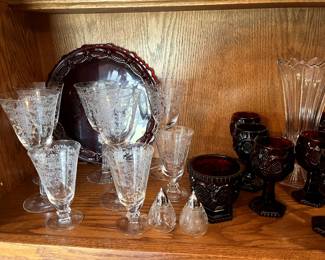 Fostoria and AVON glassware