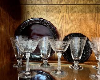 Etched Fostoria Glassware