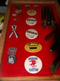 Vintage pin backs and ink well pens