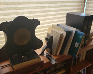 Nice antique clock and bookends