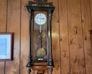 Antique walnut wall clock