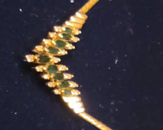 14K Gold with Emeralds and Diamonds