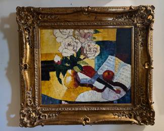 #125 ----	
ARTIST: Unknown
TITLE:	Still Life
MEDIUM:	Framed original oil on canvas. 
EDITION:	
FRAMED SIZE: 34"W x 30"H
COA: No