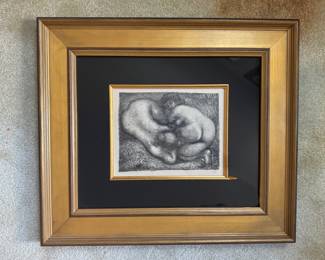 #56 ----	
ARTIST: Aristde Maillol 
TITLE:	Deux Femmes dans L'Here Ref; Guerin 287
MEDIUM:	Framed Original Lithograph printed in black ink on Japon paper. Hand signed with monograph and numbered by the artist in the lower margin.
EDITION:	Epreuve d'Artisted 6/15. Executed in Paris c.1900. Exremely Scarce.
CANVAS SIZE: 200mm x 250mm
COA: Yes