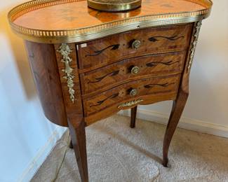 3 Drawer Louis XV Style Side Table (24"W x 14"D x 28-1/2"H)