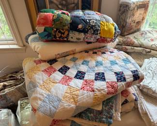 Collecion of Vintage Quilts & New Linens
