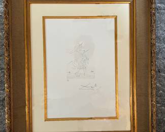 #13 ----	
ARTIST: Salvador Dali
TITLE:	Henry V
MEDIUM:	Framed Original Color drypoint and etching on Rives. Signed by the artist lower right. 56/250
EDITION:	n/a
CANVAS SIZE: n/a 
COA: Yes