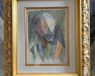 #17 ----	
ARTIST: Jacques Villon
TITLE:	Portrait de Paul Valery Ref; G&P E555-568, 570-577
MEDIUM:	Framed Original lithograph in colors on Velin d'Arches wove paper
EDITION:	First State. Printed in the studio of Fernand Mourlot and published by Scripta & Picta, Paris 1953. Scarce.
CANVAS SIZE: 280mm x 380mm
COA: Yes
