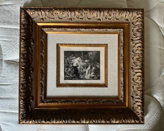 #30 ----	
ARTIST: Eugene Delacroix
TITLE:	La Mort de Sardanaple
MEDIUM:	Etching in black in on fine watermarked lade paper. Hand pulled from the copper plate executed in Paris. 
EDITION:	Extremely Rare. First Printing, 1873
CANVAS SIZE: 140mm x 160mm
COA: Yes