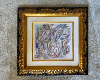 #60 ----	
ARTIST: Willem de Kooning
TITLE:	Two Women with Stil Life
MEDIUM:	Framed Lithograph in colors on thick wove paper after the original. 
EDITION:	First Printing. Executed in a small edition c.1980. Very Scarce
CANVAS SIZE: 275mm x 290mm 
COA: Yes
