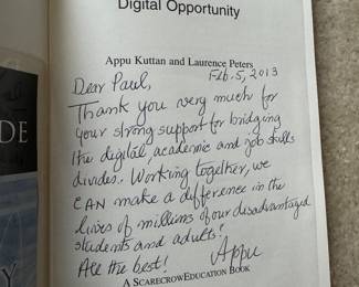 "From Digital Divide to Digital Opportunity" Autographed by Appu Kuttan