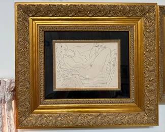 #10 ----	
ARTIST: Henri Matisse
TITLE:	Nu Au Repos
MEDIUM:	Framed Original lithograph in black ink on thin wove paper. Signed and dted on the stone by the artist.
EDITION:	First State, First Printing. One of only 140 examples published by Christian Zervos in Paris 1936. Extremely Rare.
CANVAS SIZE: 199mm x 266mm
COA: Yes