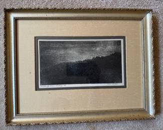 #142 ----	
ARTIST: Don Queen
TITLE:	Suddenly Dawn Breaking
MEDIUM:	Framed Lithograph. Signed by the artist on lower right
EDITION:	Artist Proof
FRAMED SIZE: 16"W x 12"H
COA: No