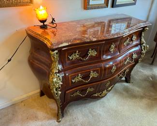 9 Drawer Louis XV Style Commode (51"W x 20-1/2"D x 34"H)