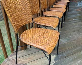 Rattan & Wrought Iron Patio Chairs (20 Total)