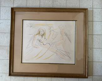 #96 ----	
ARTIST: Salvador Dali
TITLE:	Cleopatra
MEDIUM:	Framed original lithograph on woven paper. Signed by the artist on lower right.
EDITION:	315 / 325
FRAMED SIZE: 33-1/2"W x 30"H
COA: No