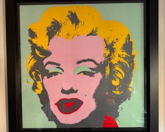 #102 ----	
ARTIST: Andy Warhol
TITLE:	Marilyn Monroe Ref; F&S 22-31
MEDIUM:	Framed screenprint in colors on museum board after the original. Stamped with "published by Sunday B. Morning" and "fill in your own signature" on the verso.
EDITION:	From the Sunday B. Morning edition published in Switzerland
CANVAS SIZE: 914mm x 914mm
COA: Yes