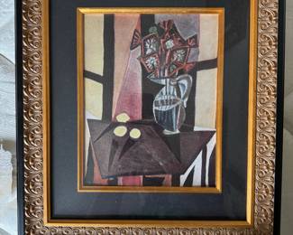 #27 ----	
ARTIST:	Pablo Picasso
TITLE:	Nature Morte
MEDIUM:	Framed lithograph 
EDITION:	n/a
CANVAS SIZE:	n/a
COA:	Yes