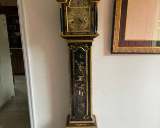 Vintage Chinoiserie Decorated Tall Grandfather Clock