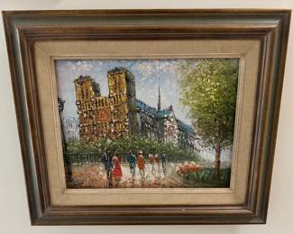 #155 ----	
ARTIST: Burnett?
TITLE:	Paris Street Scene
MEDIUM:	Framed Original oil on canvas. Signed by the artist on the lower right.
EDITION:	N/A
FRAMED SIZE: 27"W X 23"H
COA: No