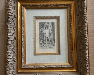 #19 ----	
ARTIST: Gustave Moreau
TITLE:	Le Jeune Homme et la Mort
MEDIUM:	Framed Etching in black ink on fine watermarked laid paper. Hand pulled from the copper plate executed in Paris.
EDITION:	Extremely Rare. First Printing, 1873
CANVAS SIZE: 140mm x 160mm
COA: Yes