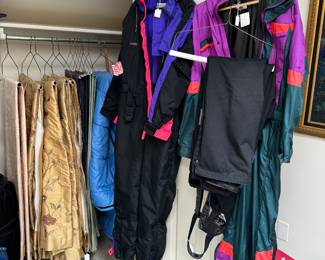 Collection of Vintage Ski Suits & Linens