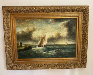 #165 ----	
ARTIST: Unknown
TITLE:	N/A
MEDIUM:	Framed original oil on canvas. 
EDITION:	N/A
FRAMED SIZE: 48"W x 38"H
COA: No