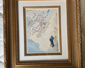 #29 ----	
ARTIST: Salvador Dali
TITLE:	The Sixth Heaven of Jupiter Ref; ML 1125
MEDIUM:	Framed Original woodcut engraving in colors printed on BFK Rives paper.
EDITION:	First Edition, 1960-64. Published by Editions d'Art Les Heures Claires, Paris France
CANVAS SIZE: 260mm x 330mm
COA: Yes